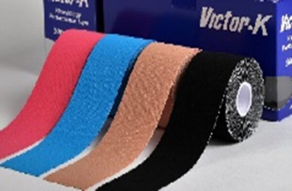 VICTOR-K: “Case of 6 Rolls” 2" x 5½ yards (5.0cm x 5m) Tan, Black, Blue or Pink